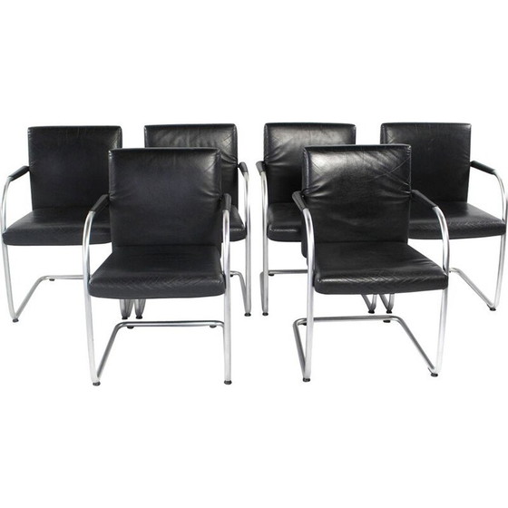 Image 1 of Ensemble de 6 chaises en cuir vintage par Antonio Citterio pour Vitra
