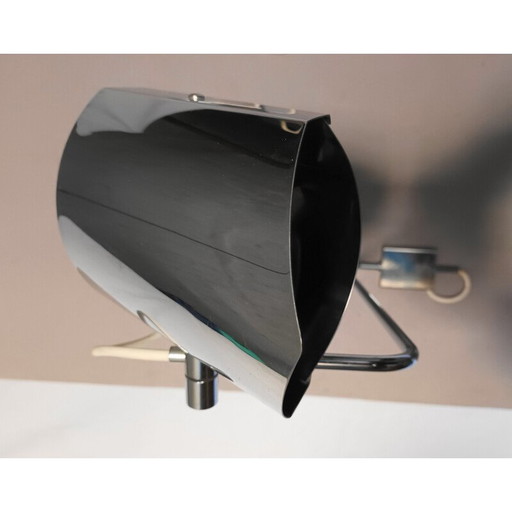 Paire d'appliques vintage en métal chromé, 1970