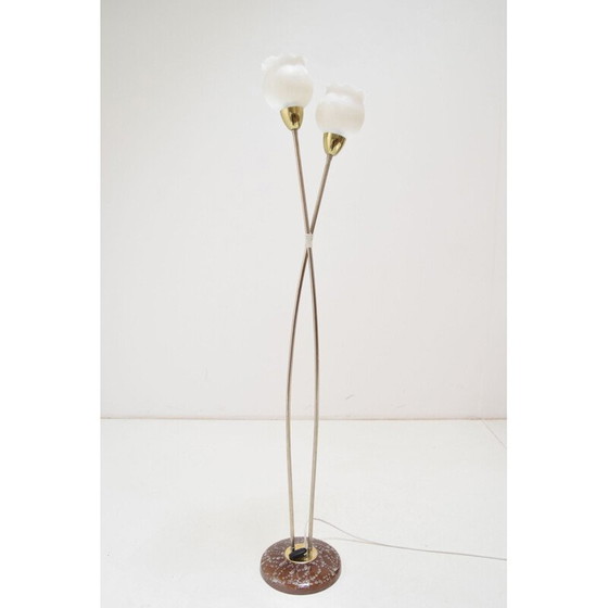 Image 1 of Lampadaire vintage en verre, céramique et acier par Kamenicky Senov, Tchécoslovaquie 1960,