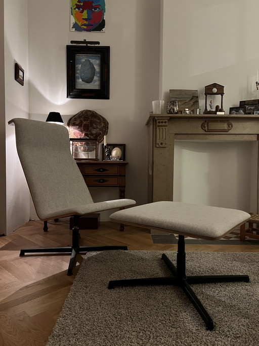 Fauteuil Lounge + Ottoman de Alain Berteau par Bulo