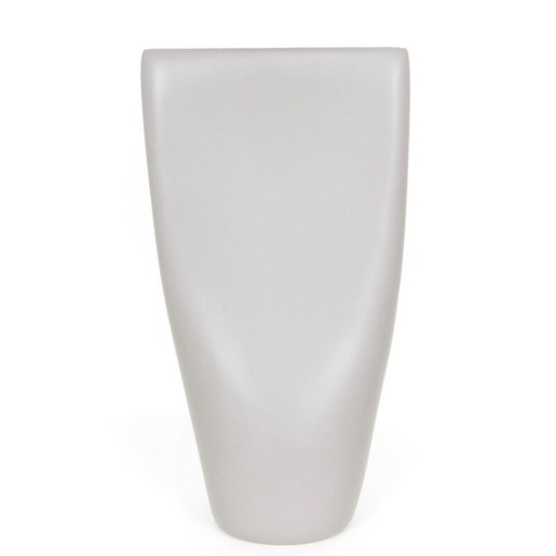 Vase sculptural vintage en céramique beige par Aza, 1980