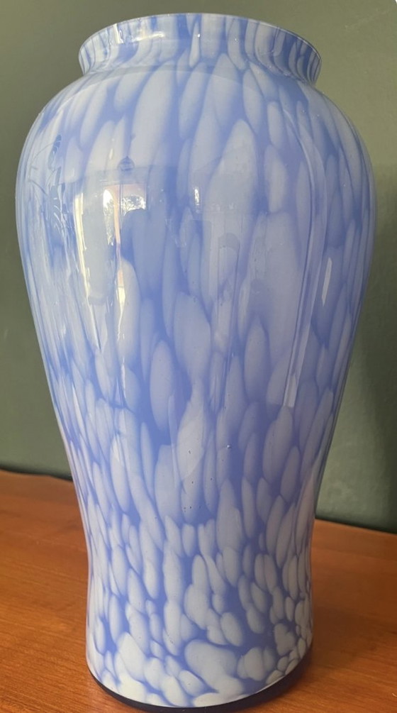 Image 1 of Vase Français Bleu De La Manufacture De Clichy Du Milieu Du Siècle