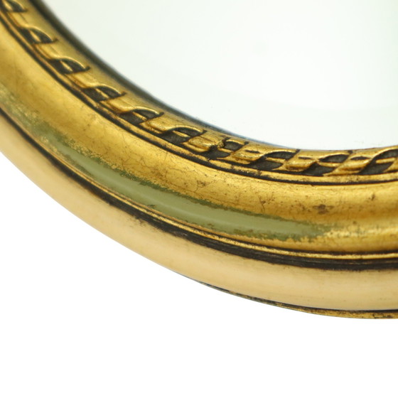 Image 1 of Miroir ovale doré à la feuille d'or