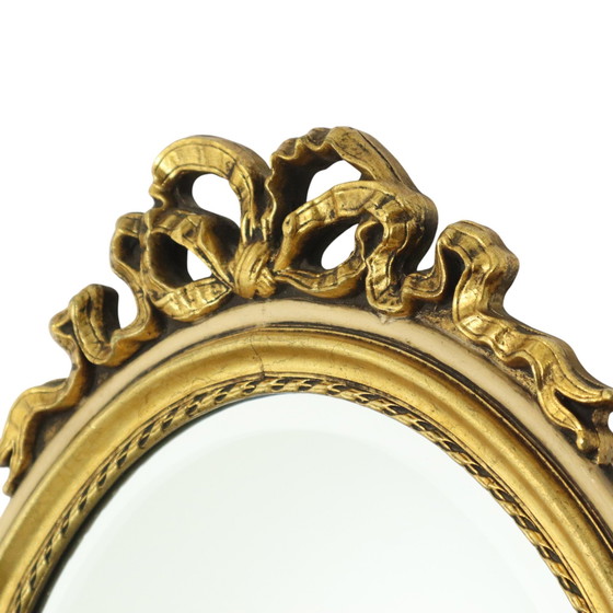 Image 1 of Miroir ovale doré à la feuille d'or