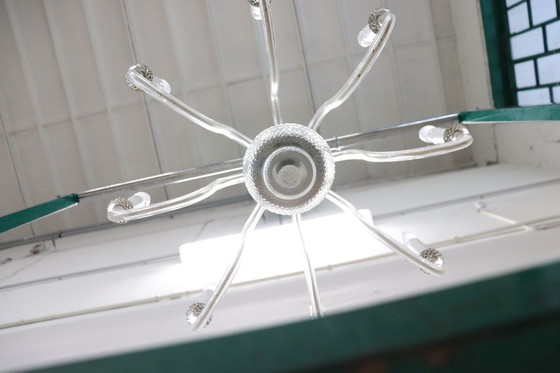 Image 1 of Lustre vintage en verre de Murano transparent