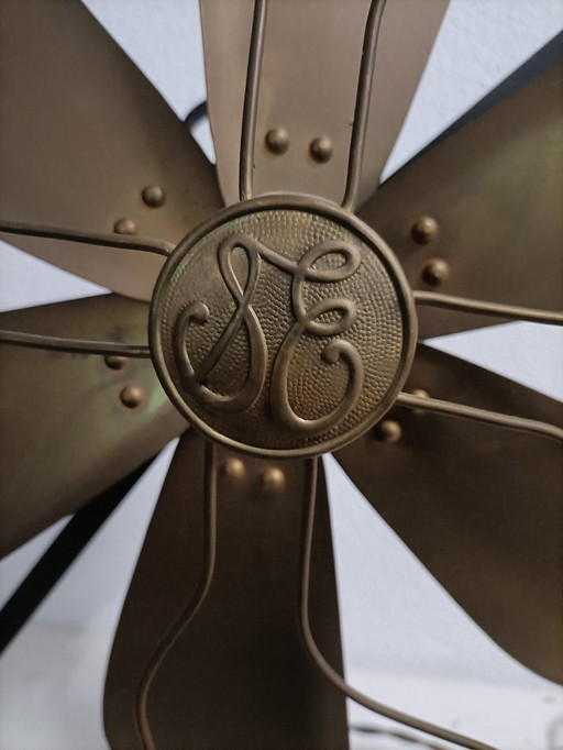 General Electric Ventilateur vintage en laiton 16 pouces 1920S