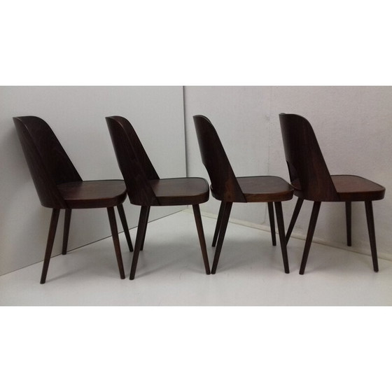 Image 1 of Ensemble de 4 chaises en bois vintage d'Oswald Haerdtl, années 1950