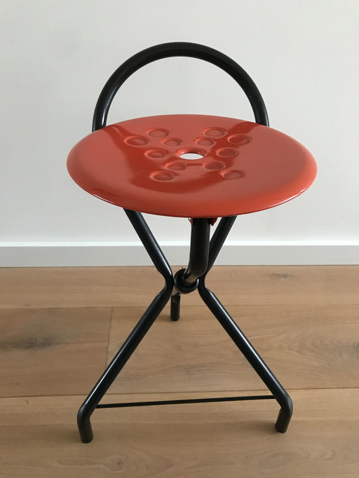Tabouret vintage Tubecon 1980S - Design primé - Pliable - Grèce