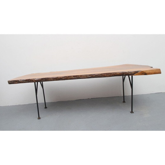 Image 1 of Table basse vintage en noyer, Allemagne 1950