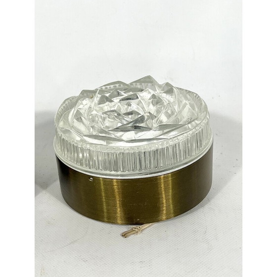 Image 1 of Paire d'appliques vintage en verre et aluminium modèle "Caserta" par Stilux Milano, Italie 1960