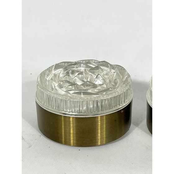 Image 1 of Paire d'appliques vintage en verre et aluminium modèle "Caserta" par Stilux Milano, Italie 1960