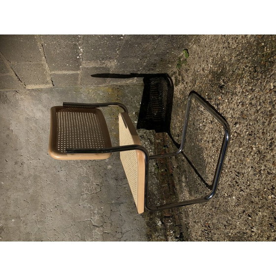 Image 1 of Ensemble de 4 chaises vintage en hêtre b32 cesca de Marcel Breuer, Italie