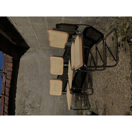 Image 1 of Ensemble de 4 chaises vintage en hêtre b32 cesca de Marcel Breuer, Italie