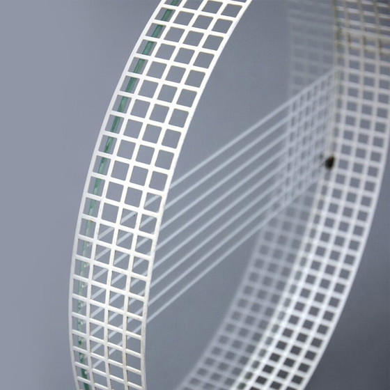 Image 1 of Plateau vintage en verre, métal perforé et plastique noir, 1970