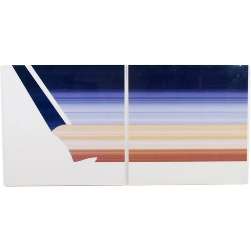 Diptyque vintage avec motifs abstraits, 2000