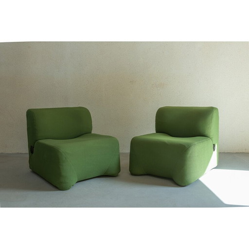 Paire de fauteuils "Bubble" vintage de Carlo Bartoli, 1966
