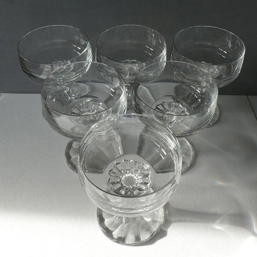 6 coupes à champagne lourdes, cristal, Villeroy & Boch, série Connaisseur