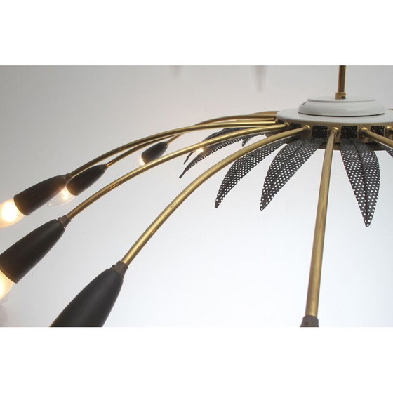 Image 1 of Lustre vintage en laiton, 1950