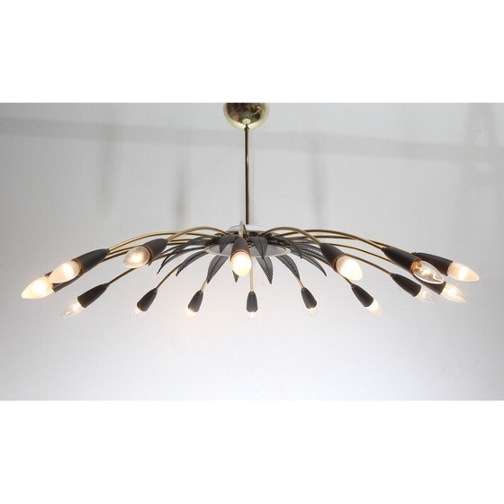 Image 1 of Lustre vintage en laiton, 1950