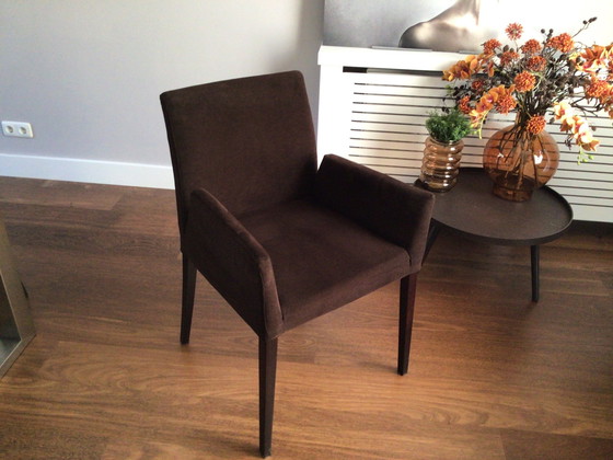 Image 1 of 8X Mobitec chaise de salle à manger Slim Low Back Brown Velour