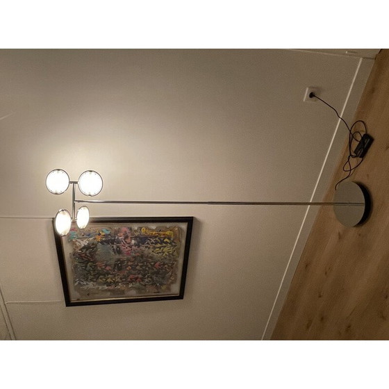 Image 1 of Lampadaire vintage Nobi 4 en métal chromé et verre pour Fontana Arte, 1990