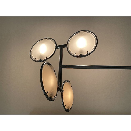 Image 1 of Lampadaire vintage Nobi 4 en métal chromé et verre pour Fontana Arte, 1990