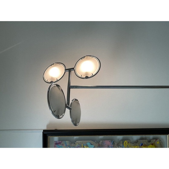 Image 1 of Lampadaire vintage Nobi 4 en métal chromé et verre pour Fontana Arte, 1990