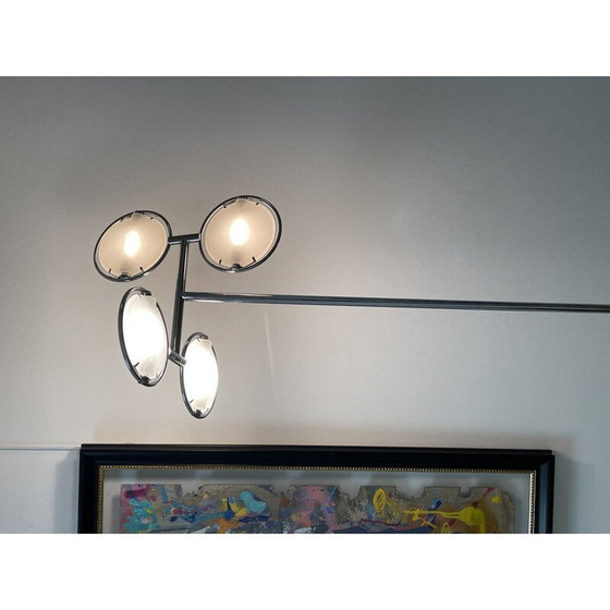 Image 1 of Lampadaire vintage Nobi 4 en métal chromé et verre pour Fontana Arte, 1990