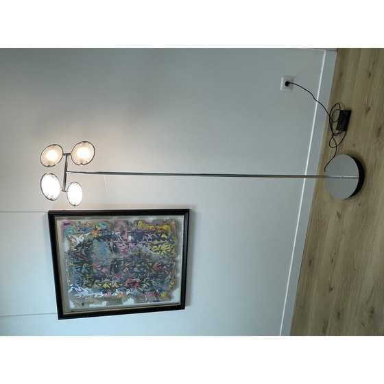 Image 1 of Lampadaire vintage Nobi 4 en métal chromé et verre pour Fontana Arte, 1990