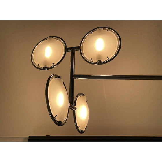Image 1 of Lampadaire vintage Nobi 4 en métal chromé et verre pour Fontana Arte, 1990