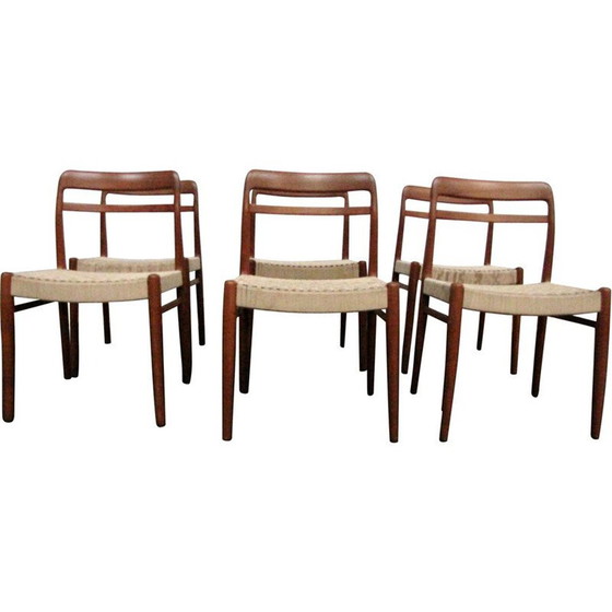 Image 1 of Ensemble de 6 chaises de salle à manger vintage, danoises, années 1960
