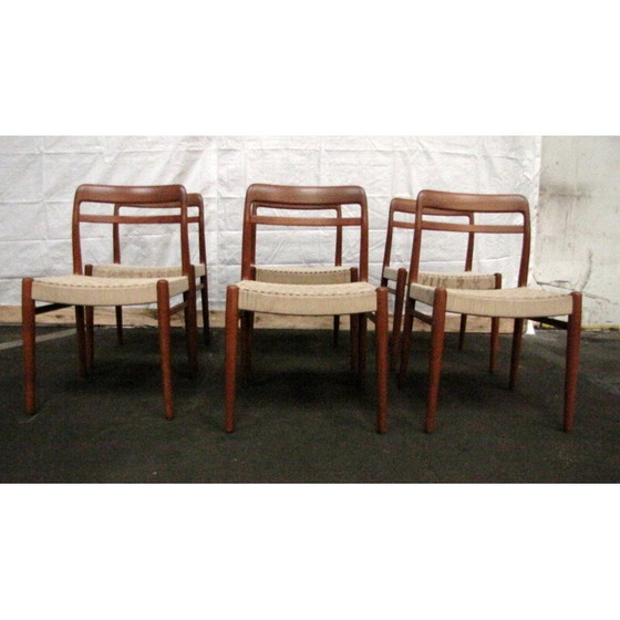 Image 1 of Ensemble de 6 chaises de salle à manger vintage, danoises, années 1960