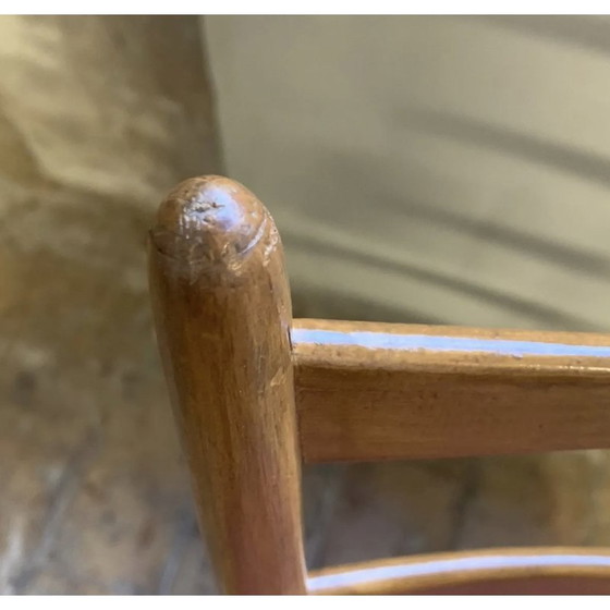 Image 1 of Ensemble de 4 chaises vintage en bois et velours