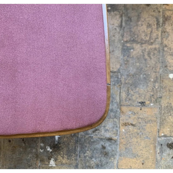 Image 1 of Ensemble de 4 chaises vintage en bois et velours