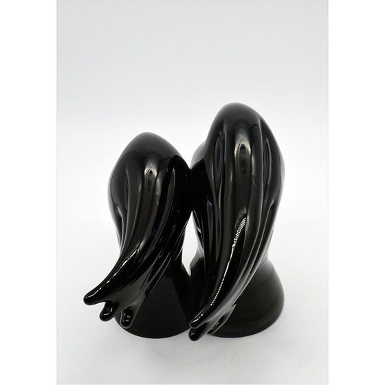 Image 1 of Sculpture vintage en verre noir massif par Sergio Rossi-Murano 1970