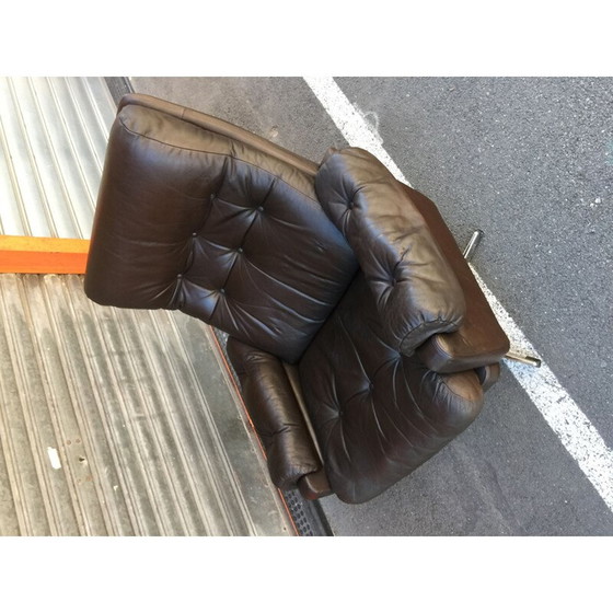 Image 1 of Fauteuil pivotant en cuir vintage, 1960
