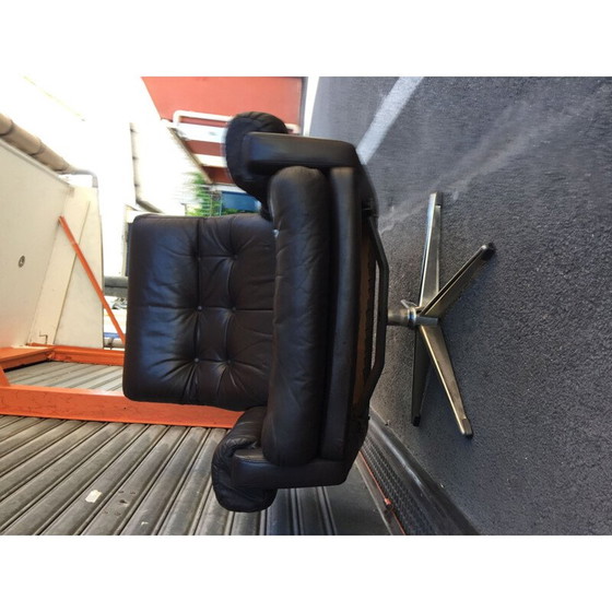 Image 1 of Fauteuil pivotant en cuir vintage, 1960