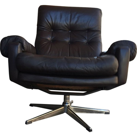 Image 1 of Fauteuil pivotant en cuir vintage, 1960