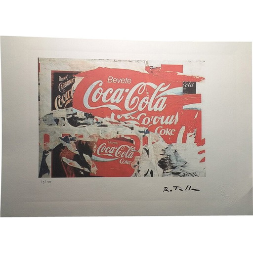 Lithographie vintage "Coca Cola" de Domenico Mimmo Rotella, 2010
