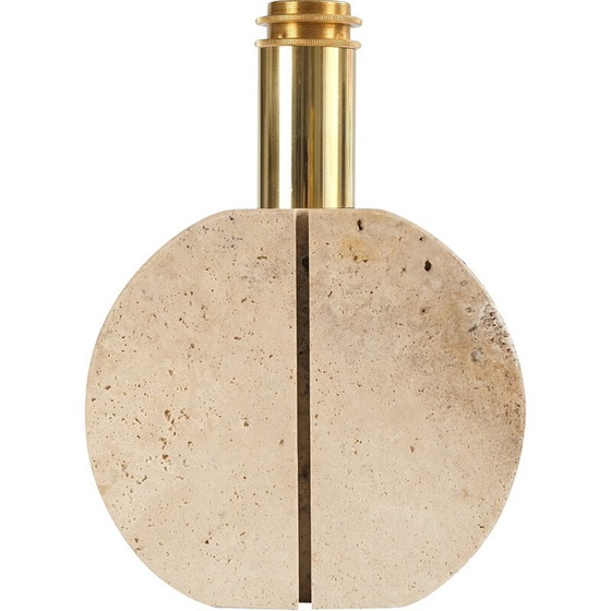 Image 1 of Lampe de table vintage en laiton et travertin par Cerri Nestore, Italie 1970
