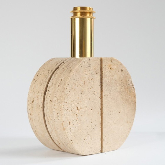 Image 1 of Lampe de table vintage en laiton et travertin par Cerri Nestore, Italie 1970