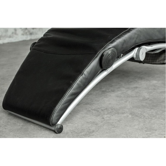 Image 1 of Chaise longue pliante en cuir "Solo 699" de Stefan Heiliger, Allemagne, années 1980