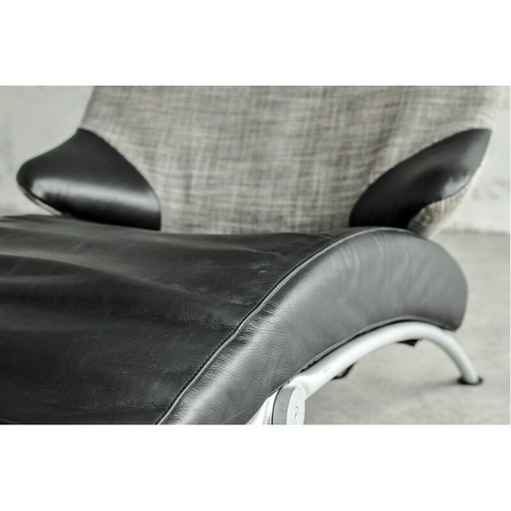 Image 1 of Chaise longue pliante en cuir "Solo 699" de Stefan Heiliger, Allemagne, années 1980