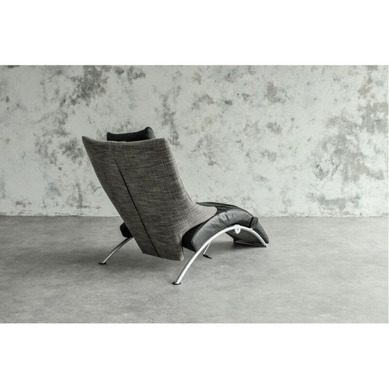 Image 1 of Chaise longue pliante en cuir "Solo 699" de Stefan Heiliger, Allemagne, années 1980