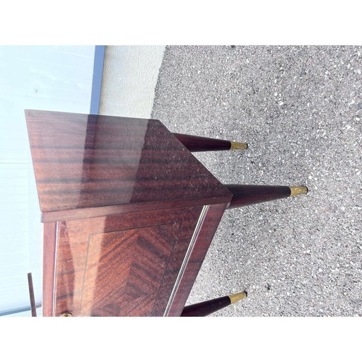 Table de nuit vintage en palissandre et laiton, 1960