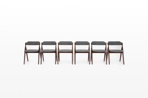 Chaises de salle à manger vintage en bouclé gris, 1960S, ensemble de 6