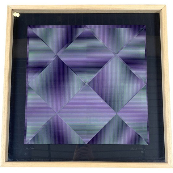 Image 1 of Double sérigraphie vintage "Rilievo Ottico Cinetico" d'Alberto Biasi, 1972