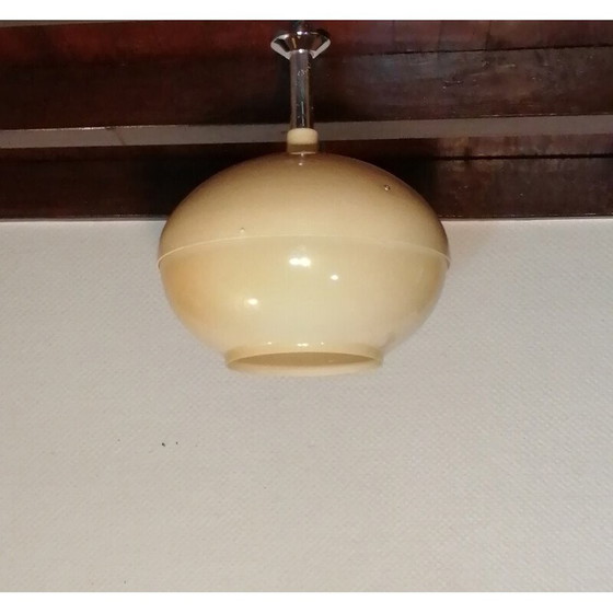 Image 1 of Lampe suspendue vintage en plastique jaune, 1970