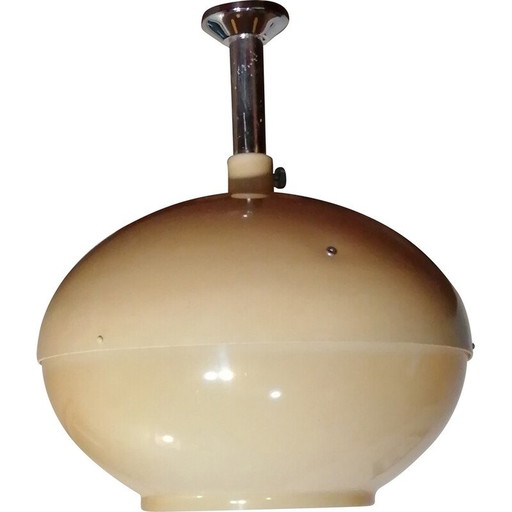 Lampe suspendue vintage en plastique jaune, 1970