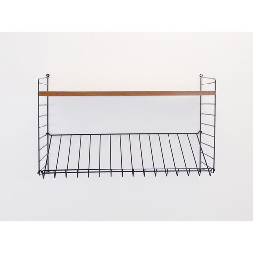 Etagère vintage pour Nisse String en teck et métal 1950